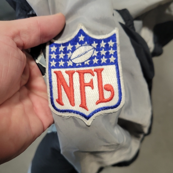 Raiders Jacket Mens Large Black Pullover Wind Breaker Apex One Vintage NFL - Picture 7 of 8